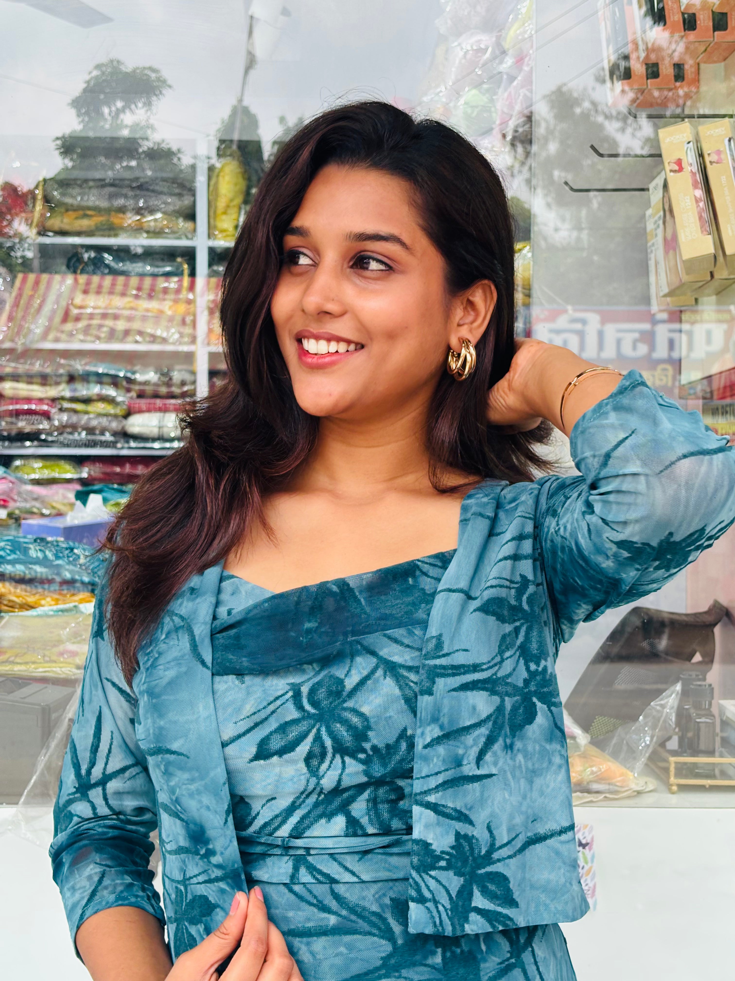 Sky Blue Bodycone One-piece  Dress